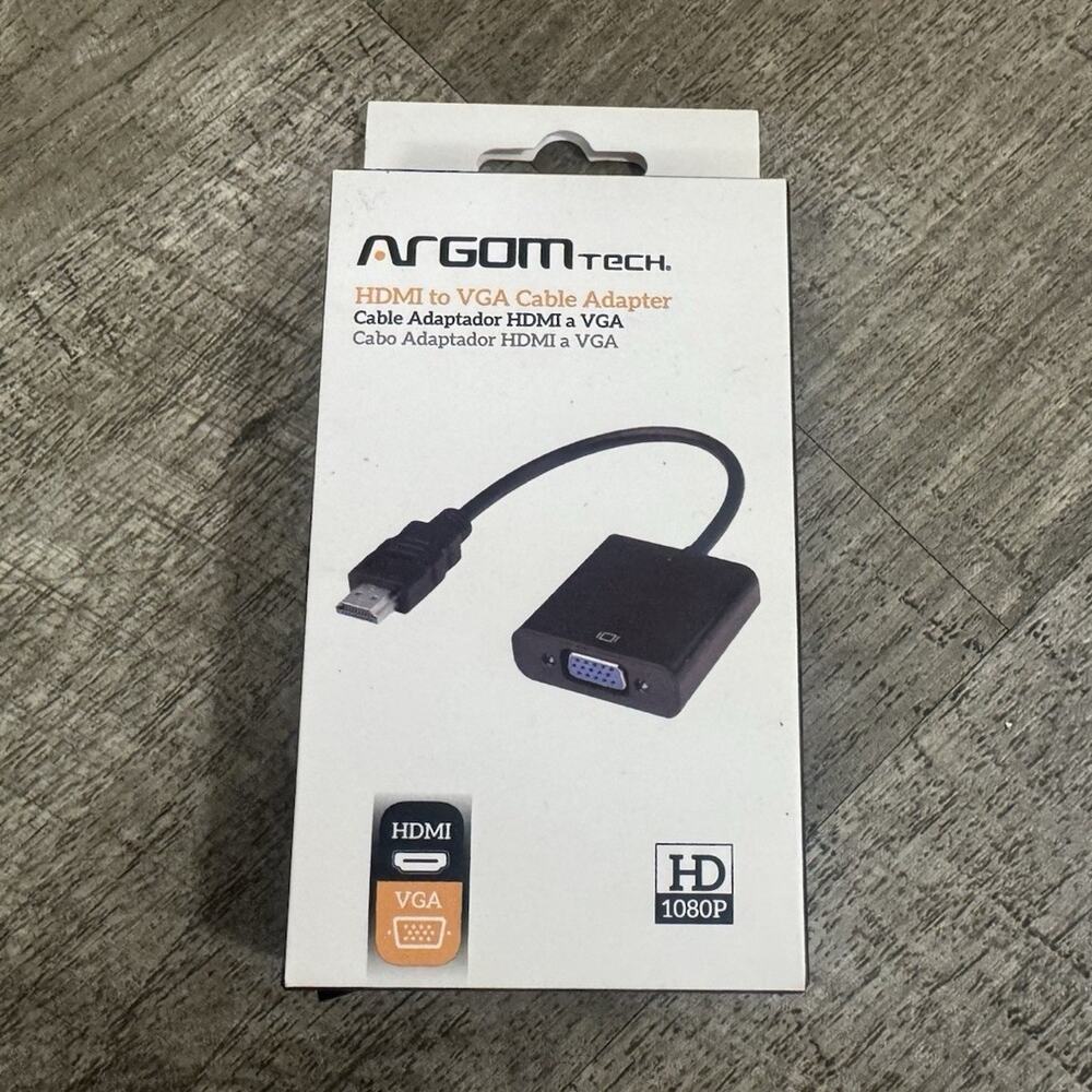Argom Tech HDMI to VGA Adapter Cable 1080p Plug & Play Black A00174